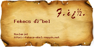Fekecs Ábel névjegykártya