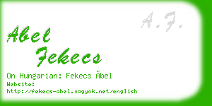 abel fekecs business card