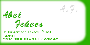 abel fekecs business card